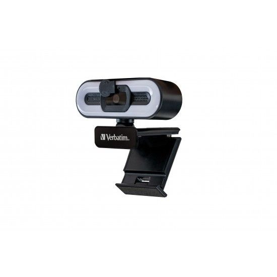 Webcam Verbatim AWC-02 Full HD 1080p Autofocus me mikrofon dhe dritë të integruar / e zezë