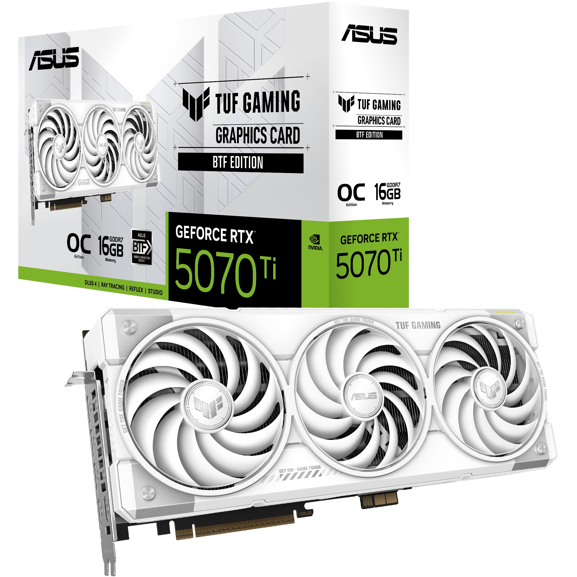 Kartelë grafike NVIDIA RTX 5070 TI 16GB ASUS TUF Gaming BTF OC 3 Fan white - Figura 3