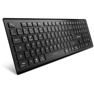 Tastierë Pa kabllo Sharkoon OfficePal K30W / QWERTY DE Layout / Membranë – Zezë
