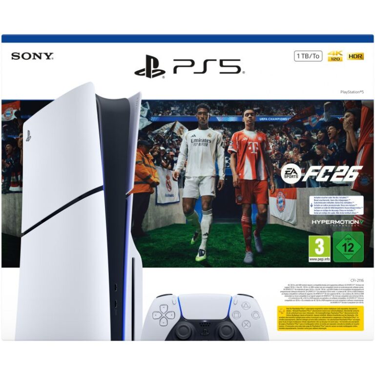 Sony PlayStation 5 Slim DISC FC26 Edition - 1TB - e bardhë