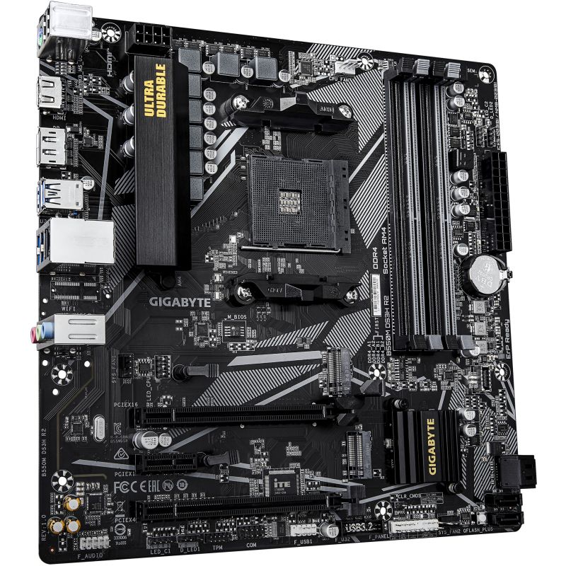 Pllakë Amë AMD Gigabyte B550M DS3H R2 Motherboard (B550 / AM4 / mATX / DDR4 / HDMI / DisplayPort) - Figura 2