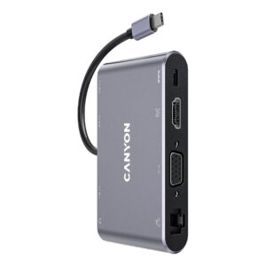 Docking Station Canyon Hub DS-14 8-in-1 4K USB-C to USV PD / USB-A / HDMI / VGA / 3.5 mm audio jack / LAN