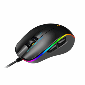 Maus Gaming Meetion GM23 2023 / Butona 5+1 / 12800CPI / Max.7000 fps / RGB / USB / e Zezë dhe Gri