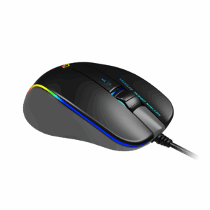 Maus Gaming Meetion GM23 2023 / Butona 5+1 / 12800CPI / Max.7000 fps / RGB / USB / e Zezë dhe Gri