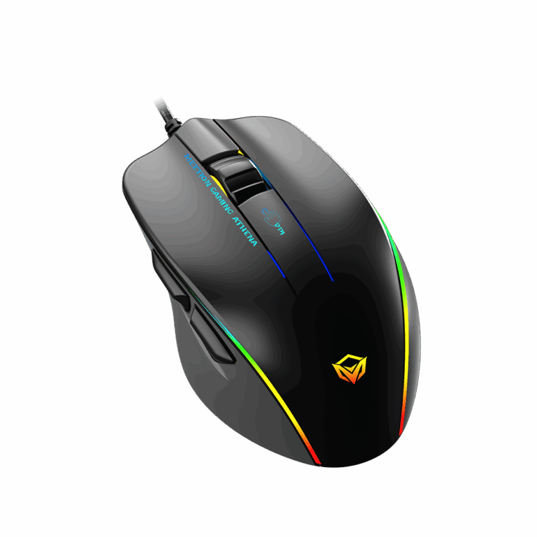 Maus Gaming Meetion GM23 2023 / Butona 5+1 / 12800CPI / Max.7000 fps / RGB / USB / e Zezë dhe Gri