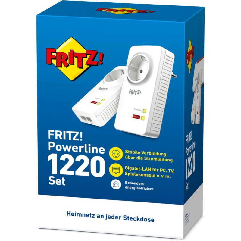 Extender AVM FRITZ! Powerline 1220E KIT / Gigabit Powerline Adapter Set up to 1200 Mbps - Figura 2