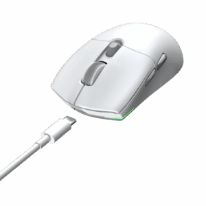 Maus Gaming Meetion Air GW33-01 Tri-Mode / Butona 6 / 64 g / 200-10000 DPI / USB / 2.4G+Bluetooth / e bardhë