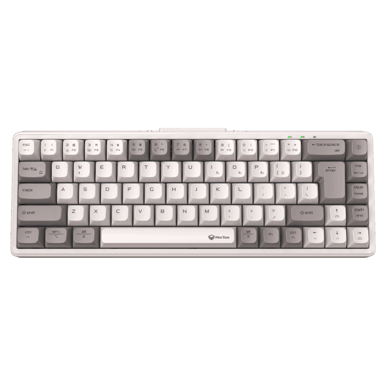 Tastierë Gaming Meetion MK12-01 65% Tri-Mode Mechanical / 2.4G Bluetooth / US / e Bardhë dhe Gri