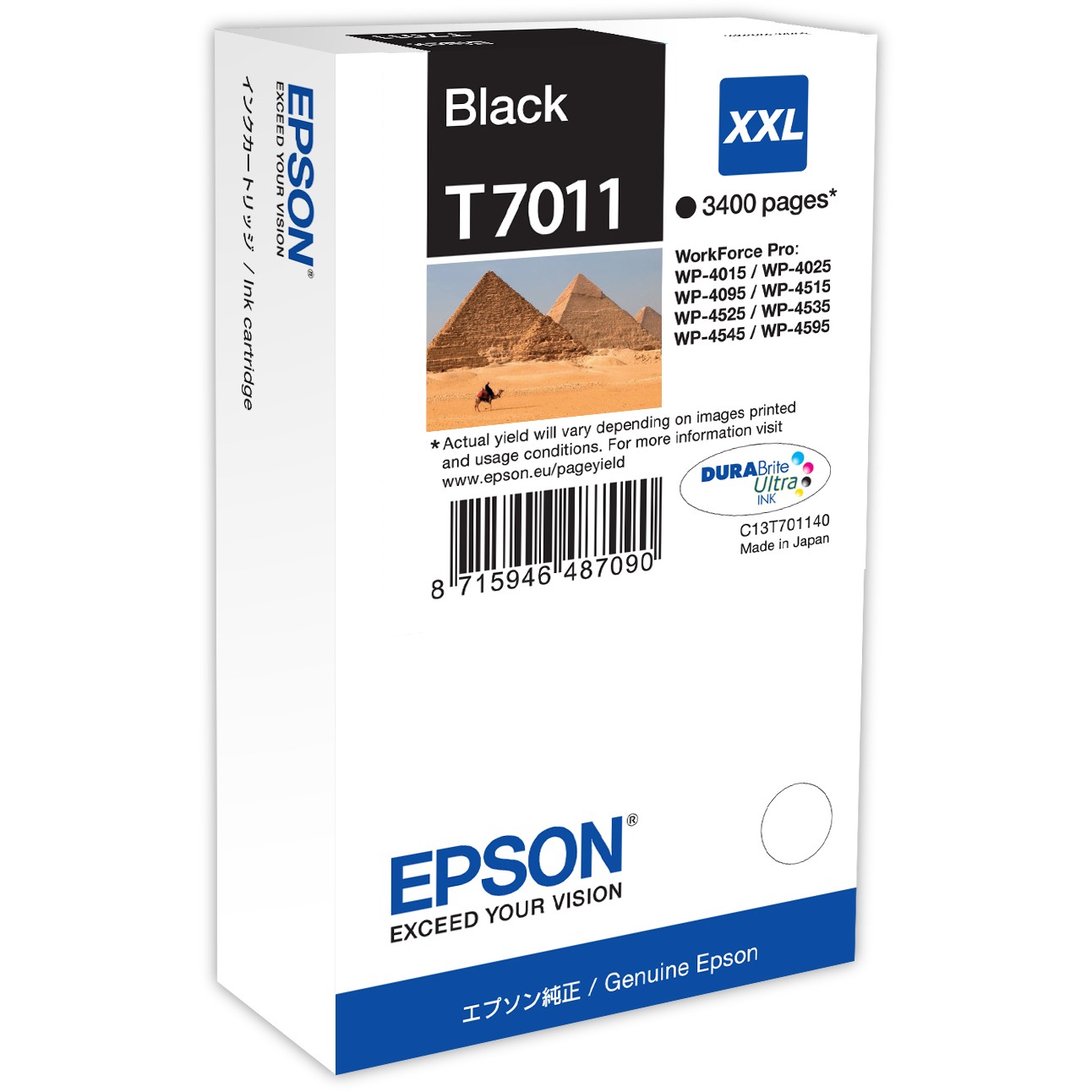 INK Epson C13T70114010 EHC kapacitet i lartë sipas ISO/IEC 24711 - Zezë