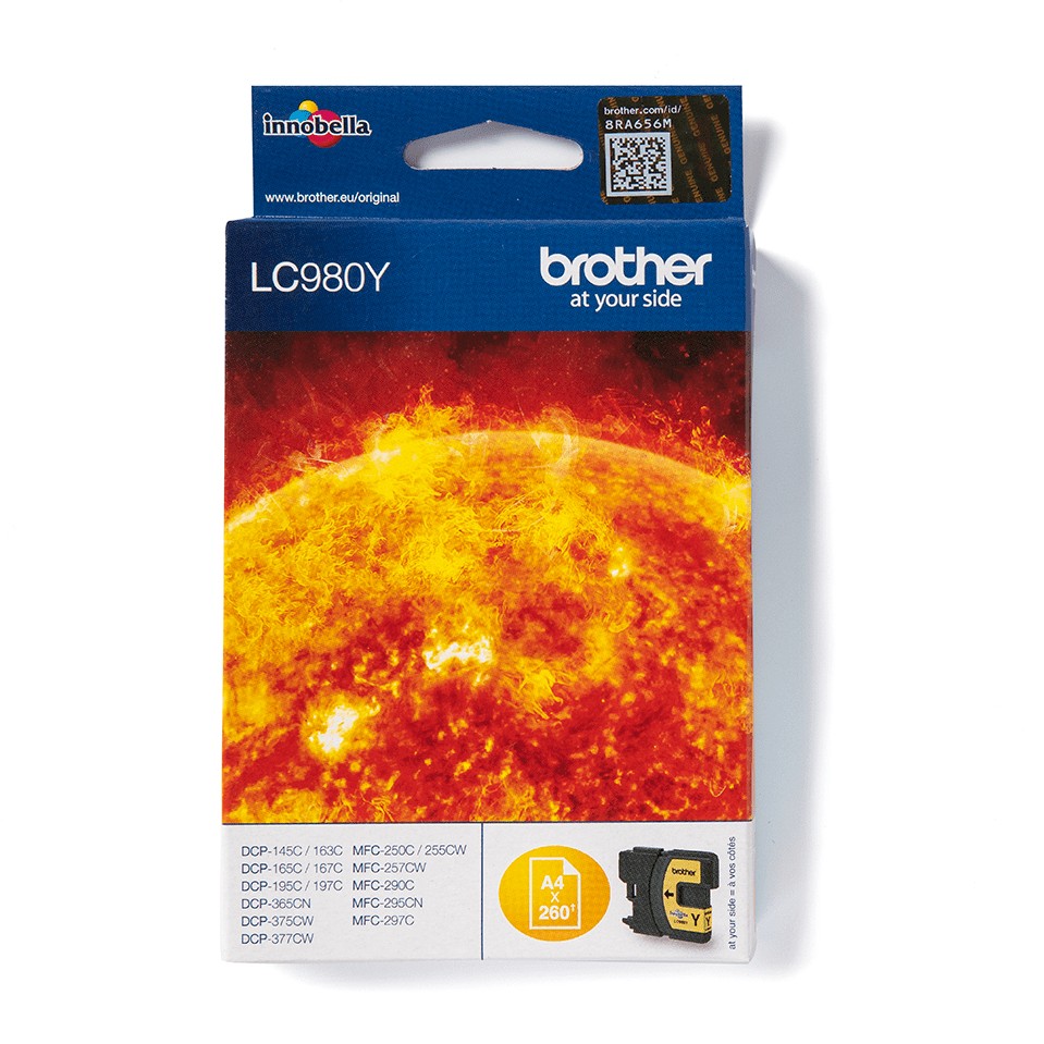 INK Brother LC-980Y deri në kapacitet standard sipas ISO/IEC 24711 - Verdhë