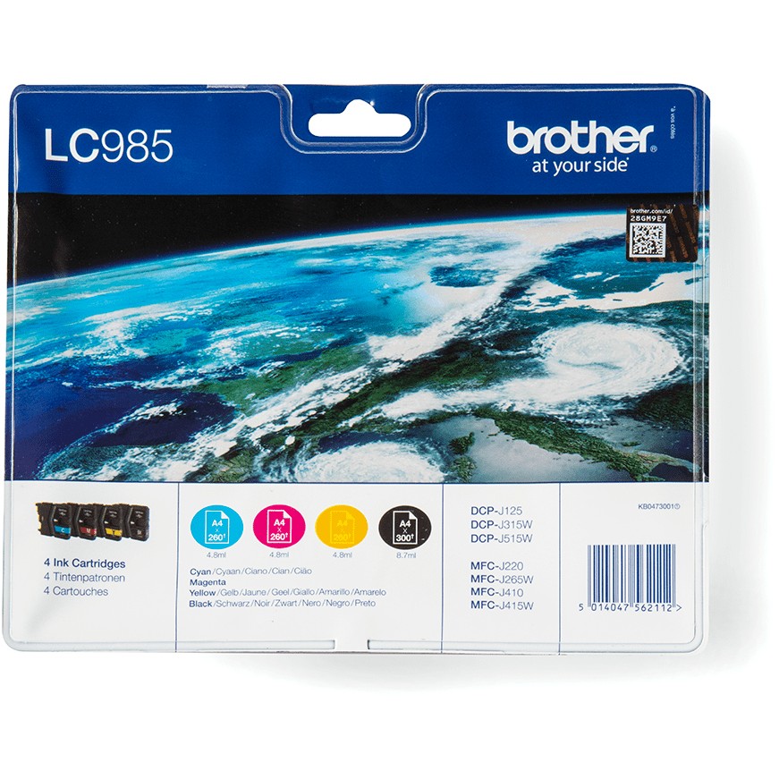 INK Brother LC-985 Value Pack (BK/C/M/Y) Set me katër kaseta boje - Zezë, Blu, Rozë, Verdhë