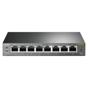 TP-Link TL-SG108PE 8-Port Gigabit Smart PoE+ Switch me 4x PoE Ports dhe 64W Budget Metal Fanless