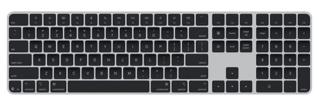 Tastierë pa kabllo Apple Magic Keyboard with Touch ID & Numeric Keypad / Për Mac me Apple Silicon / US English - Zezë / Gri