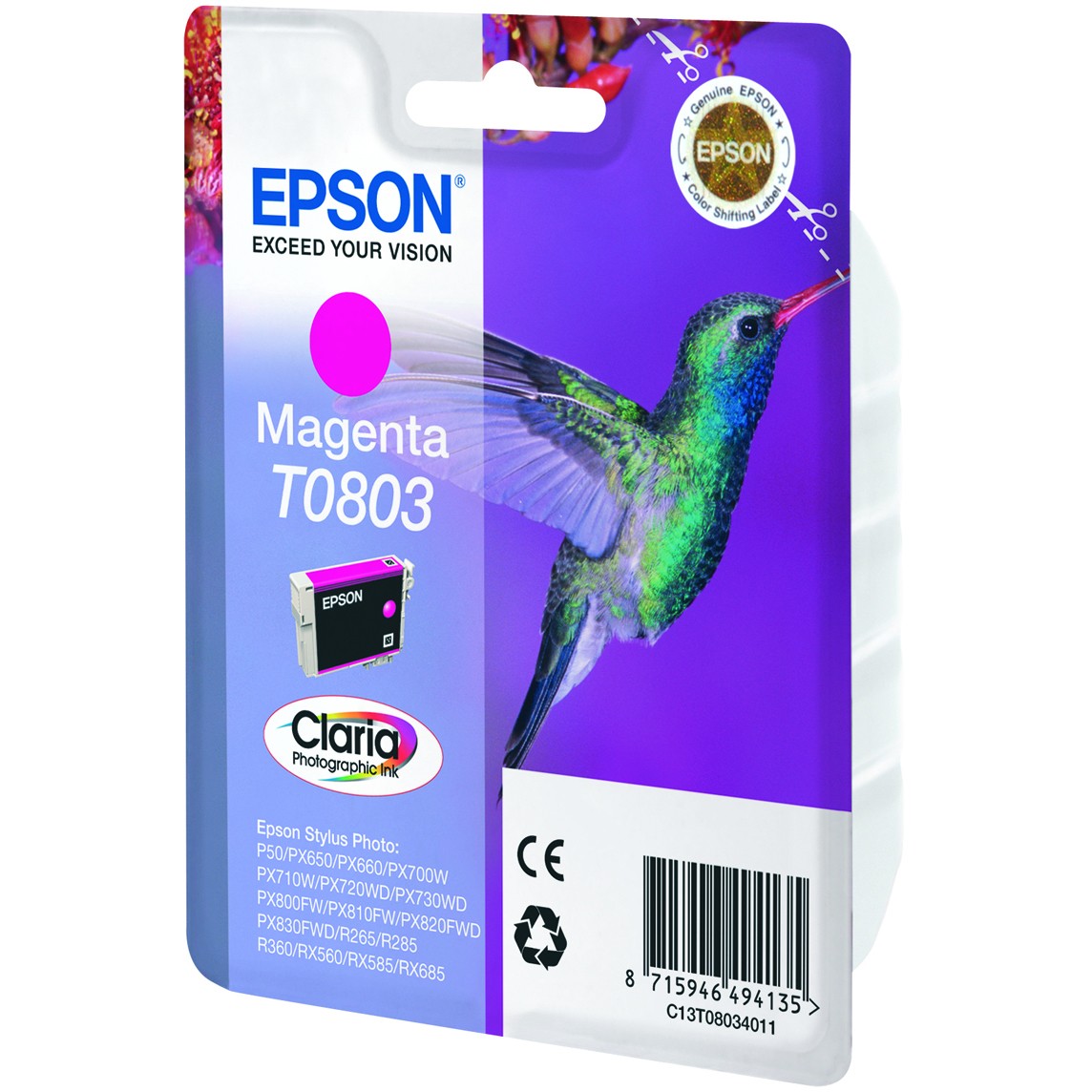 INK Epson T080340 deri në kapacitet standard sipas ISO/IEC 24711 - Rozë - Figura 2