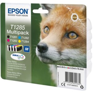 INK Epson C13T12854012 Multipack deri në 225 faqe - 4 ngjyra (Zezë, Blu, Rozë, Verdhë)