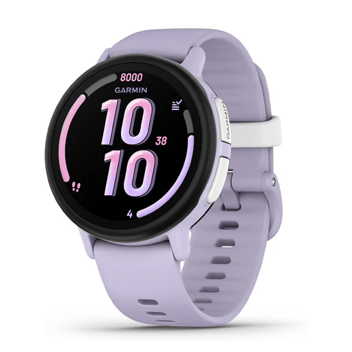 Orë e mençur Garmin Venu 4 GPS Smartwatch 41mm with Silicone Strap – Hiri / Argjend / Lavandë