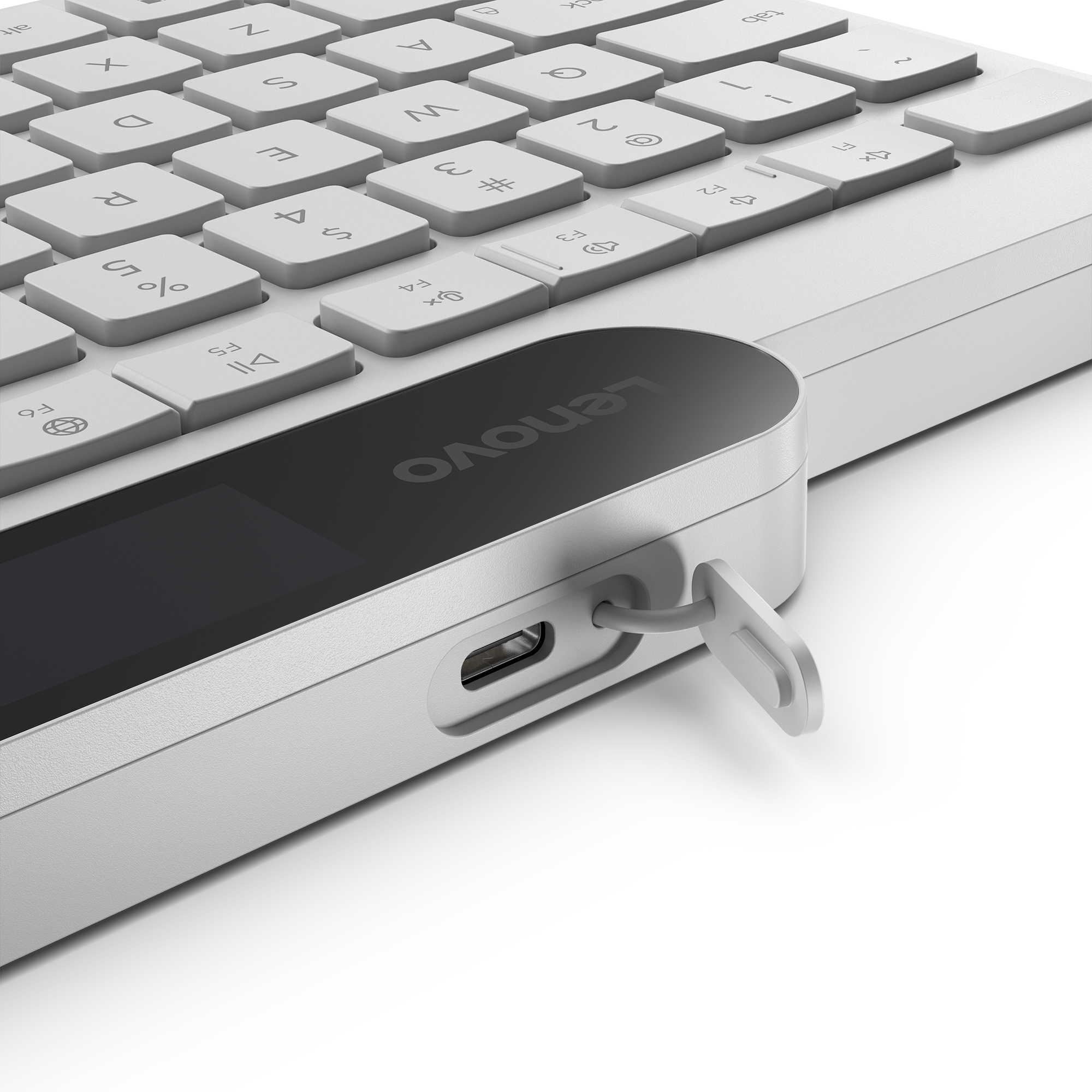 Tastierë pa kabllo Lenovo 800 Bluetooth Self-Charging / QWERTZ - Bardhë - Figura 3