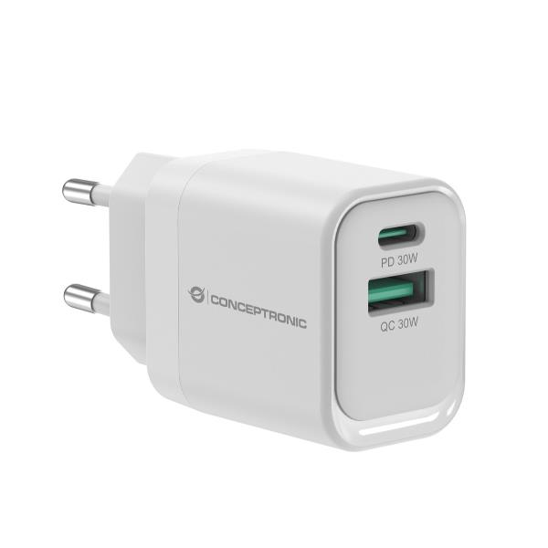 Adapter  Conceptronic 2-Port GaN Charger 3-in-1 / 33W / PD 3.0 / PPS – Bardhë