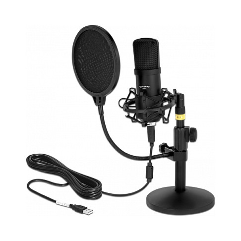 Mikrofon Delock USB Condenser Professional Set for Podcasting & Gaming - Zezë