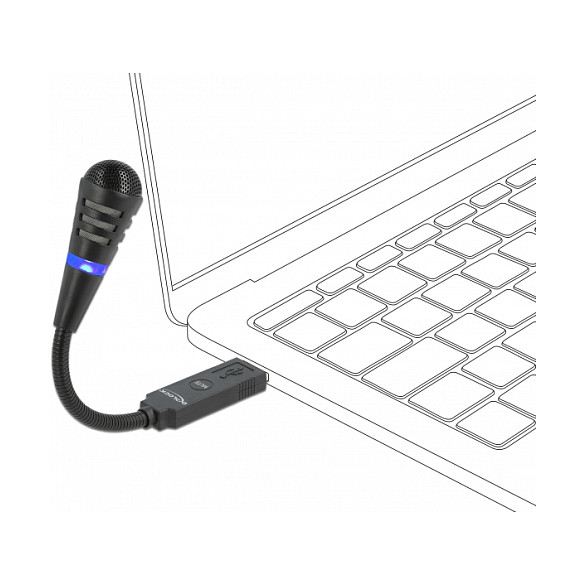 Mikrofon Delock USB Condenser / Gooseneck + Mute Button - Zezë - Figura 2