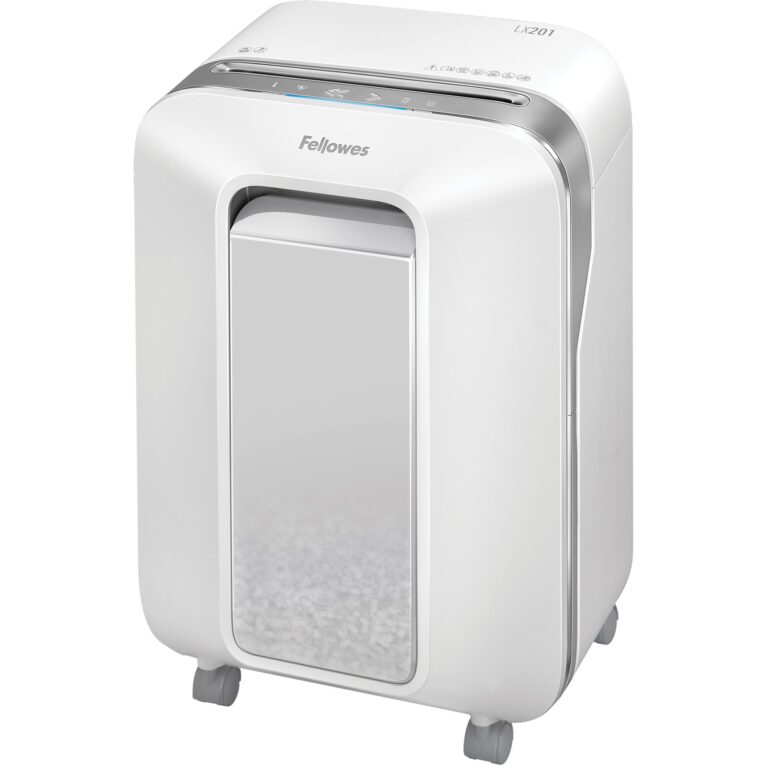 Shredder Fellowes Powershred LX201 Aktenvernichter MicroCut 12 Blatt 2x12mm P-5 Weiss