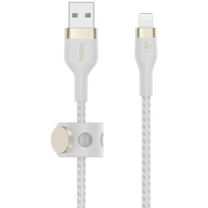 Aksesorë për telefon Belkin PRO Flex Lightning/USB-A Kabel. Apple zert.. 2m. i bardhë