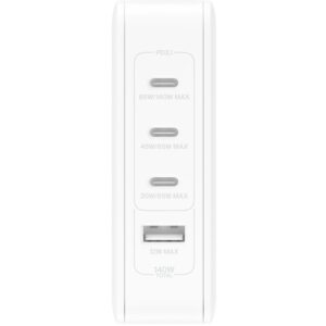 Aksesorë për telefon Belkin 140 Watt 4-Port GaN Ladegerät me UK. EU. US Stekker