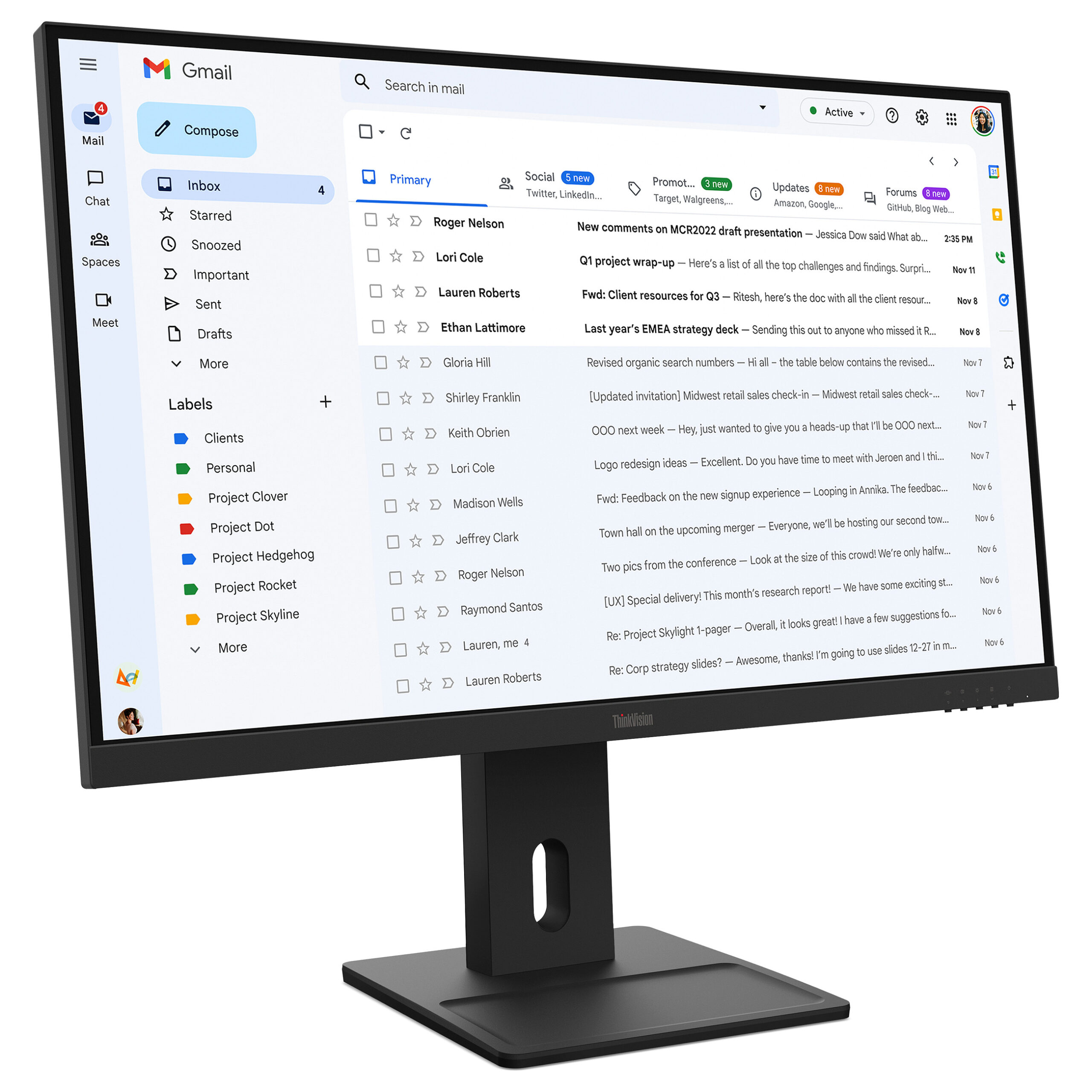 Monitor Lenovo ThinkVision E27-40 / 27"/ Full HD LCD IPS / 100Hz / 4ms / HDMI+DP+VGA - Zezë - Figura 2