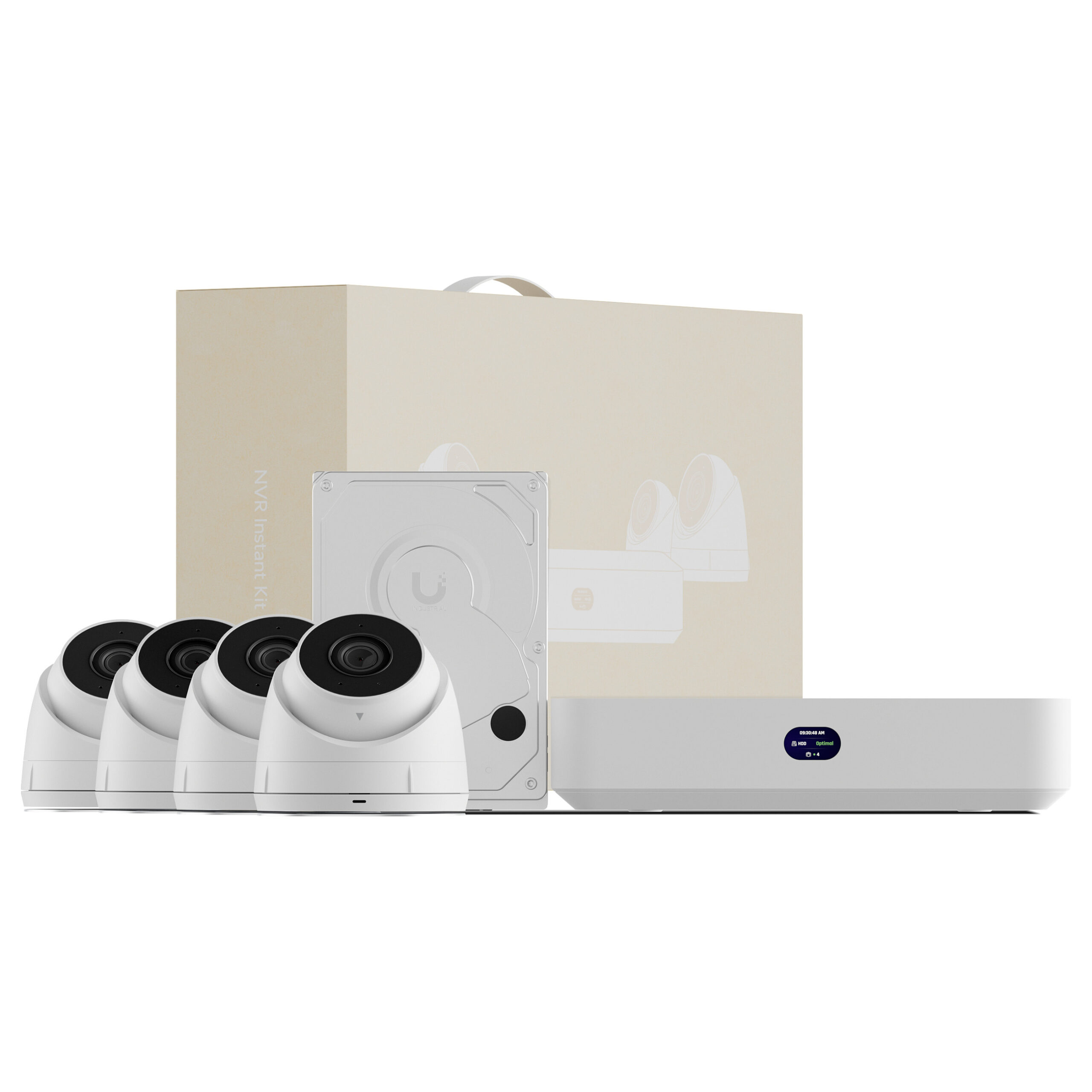 Ubiquiti UniFi UNVR-Instant Kit NVR me 4x G5 Turret Ultra Kamera dhe 1TB HDD PoE CCTV System