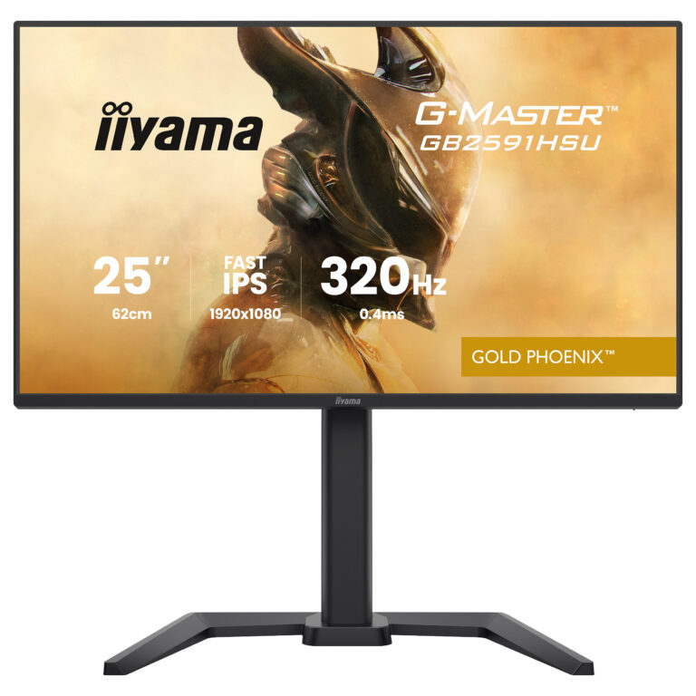 Monitor Gaming iiyama G-MASTER Gold Phoenix™ GB2591HSU-B1 / 24.5" / Full HD Fast IPS LED / 320Hz / 0.4ms / USB+HDMI+DP - Zezë