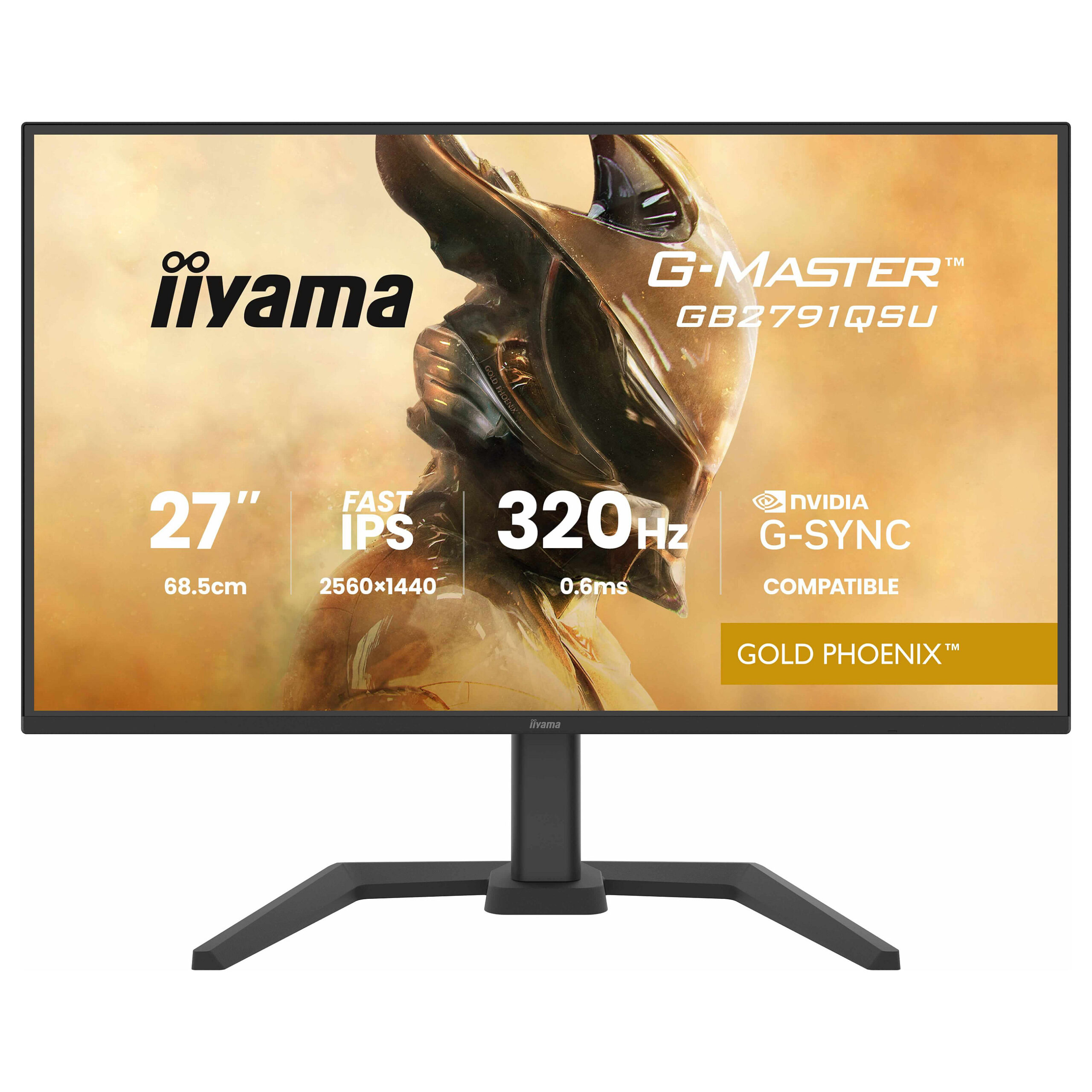 Monitor Gaming iiyama G-MASTER Gold Phoenix™ GB2791QSU-B1 / 27' / Wide Quad HD Fast IPS / 320 Hz / 0.6 ms / USB+HDMI+DP - Zezë