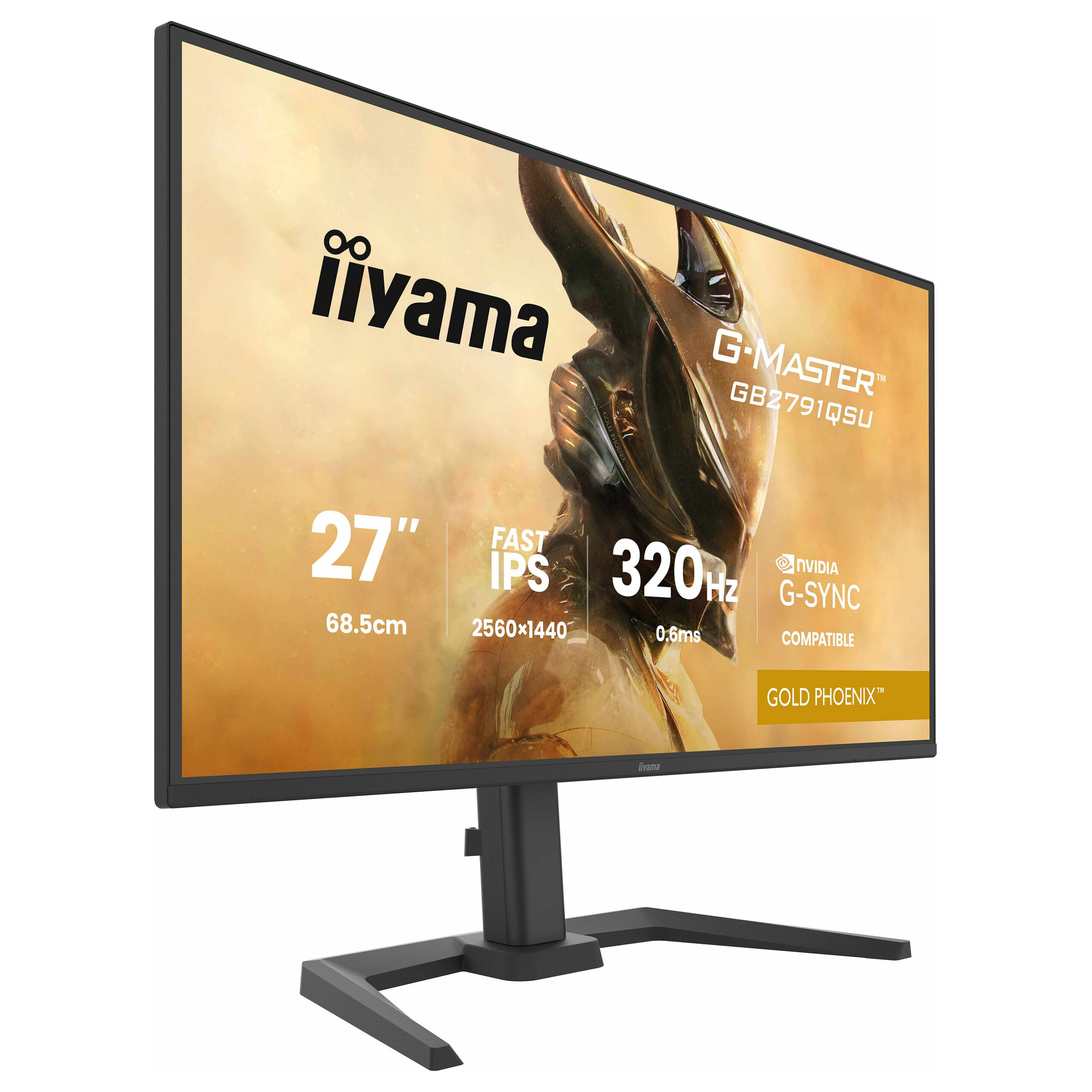 Monitor Gaming iiyama G-MASTER Gold Phoenix™ GB2791QSU-B1 / 27' / Wide Quad HD Fast IPS / 320 Hz / 0.6 ms / USB+HDMI+DP - Zezë - Figura 2