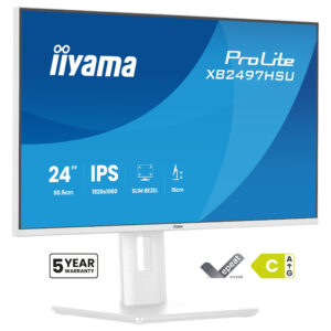 Monitor iiyama ProLite XB2497HSU-W1 / 24" / Full HD IPS LED / 120Hz / 4ms / HDMI+DP - Bardhë