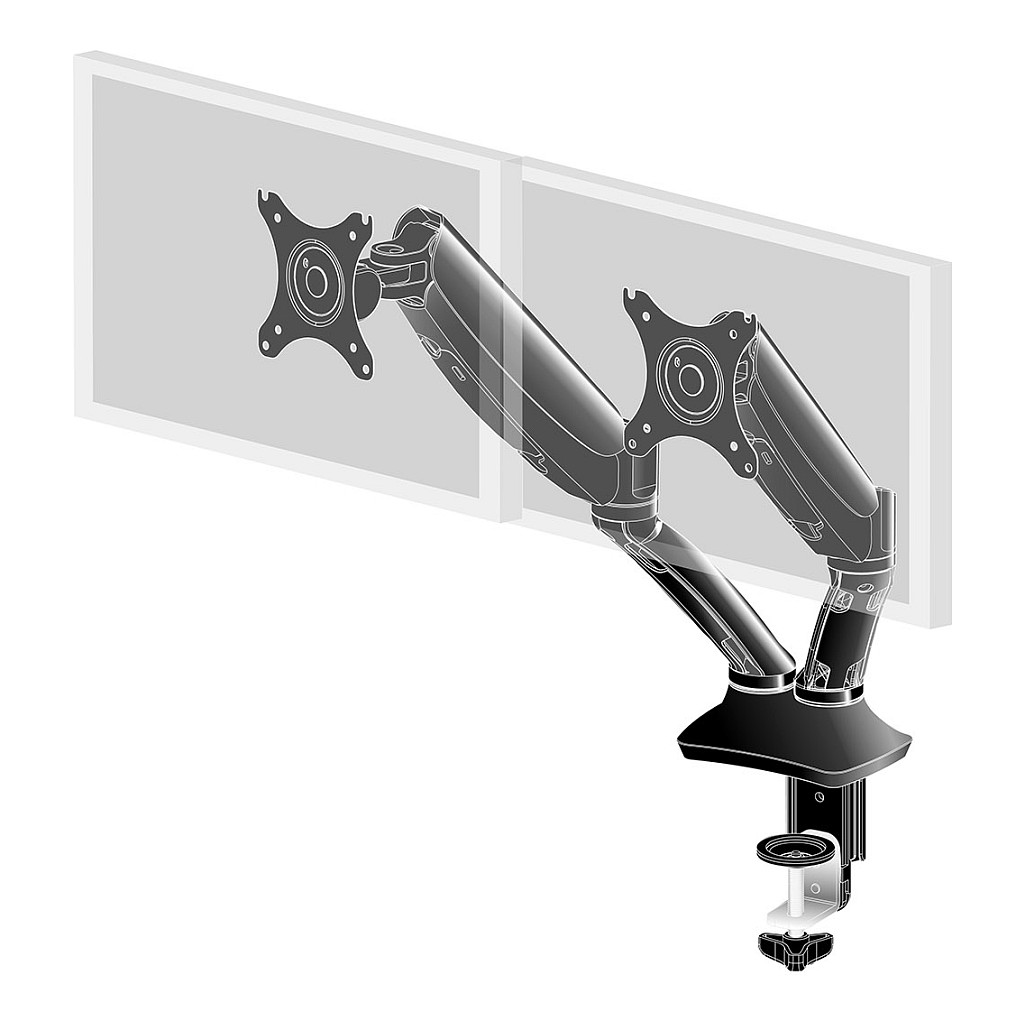 Mbajtëse për Monitor IIYAMA / Table Clamp Duo / 100x100 - Zezë - Figura 2