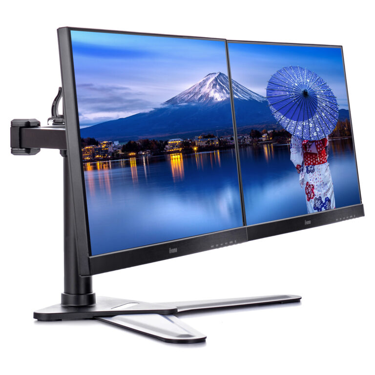Mbajtëse për Monitor IIYAMA / Table Mount Duo / 100x100 – Zezë