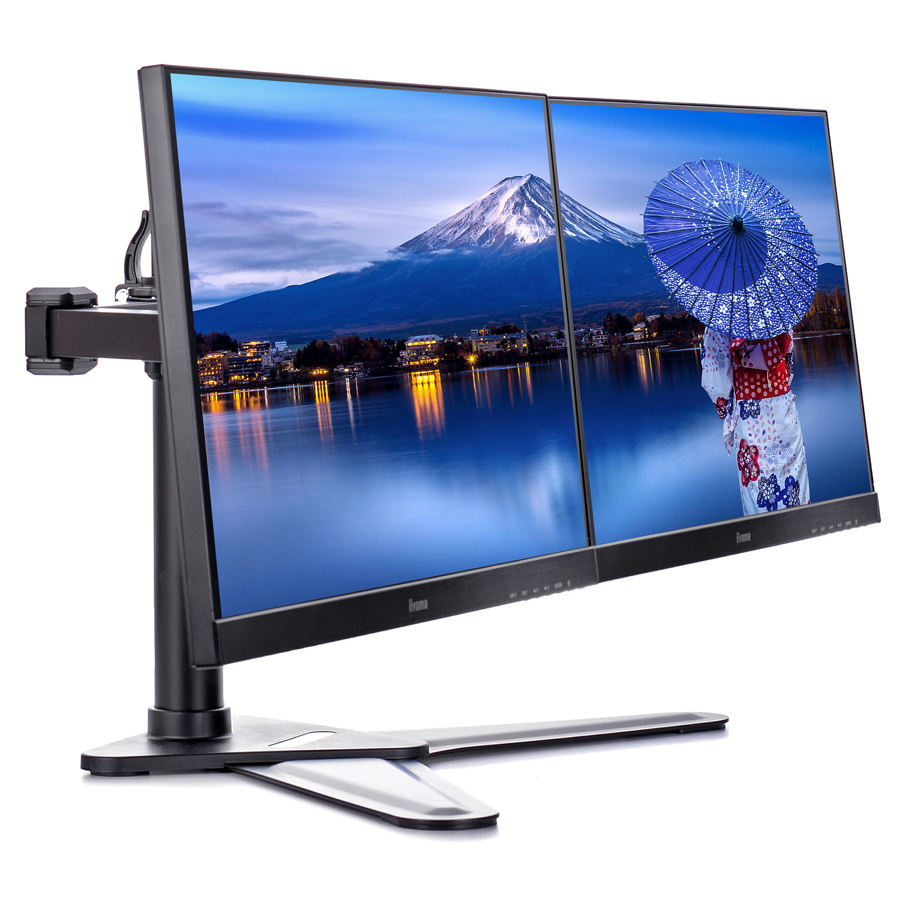 Mbajtëse për Monitor IIYAMA / Table Mount Duo / 100x100 – Zezë
