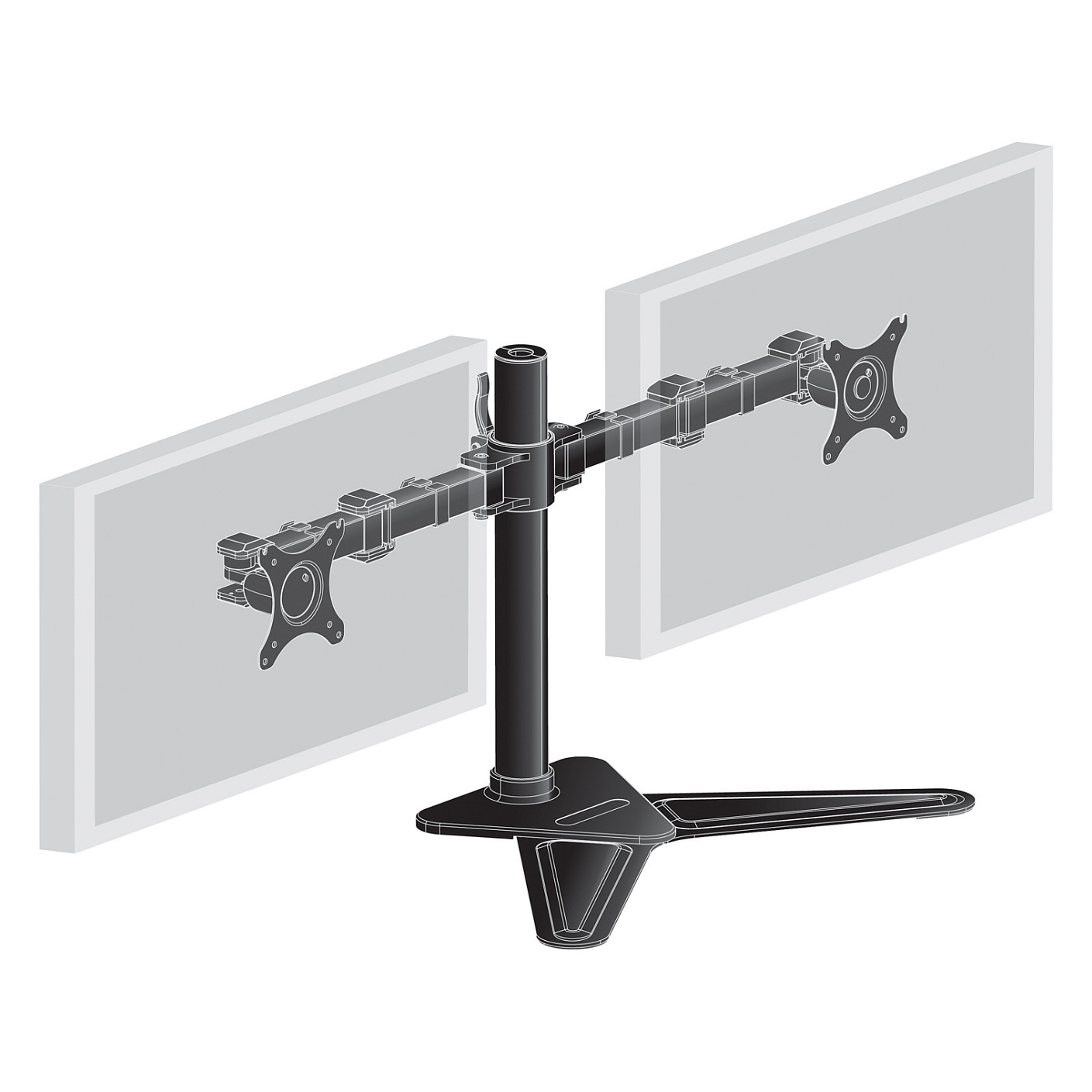 Mbajtëse për Monitor IIYAMA / Table Mount Duo / 100x100 – Zezë - Figura 3