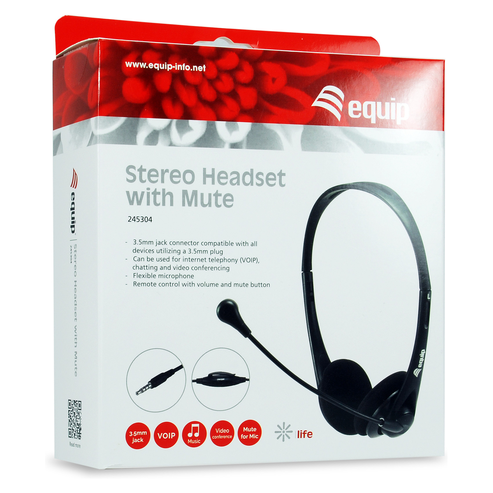 Kufje me kabllo Equip Stereo Headset with Microphone / 1.80m – Zezë - Figura 4