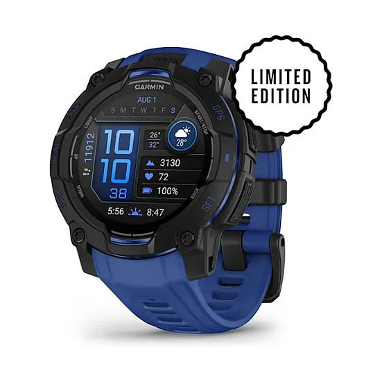 Orë e mençur Garmin Instinct AMOLED / 45mm / Silicone Interchangeable Strap Bolt - Blu / Zezë