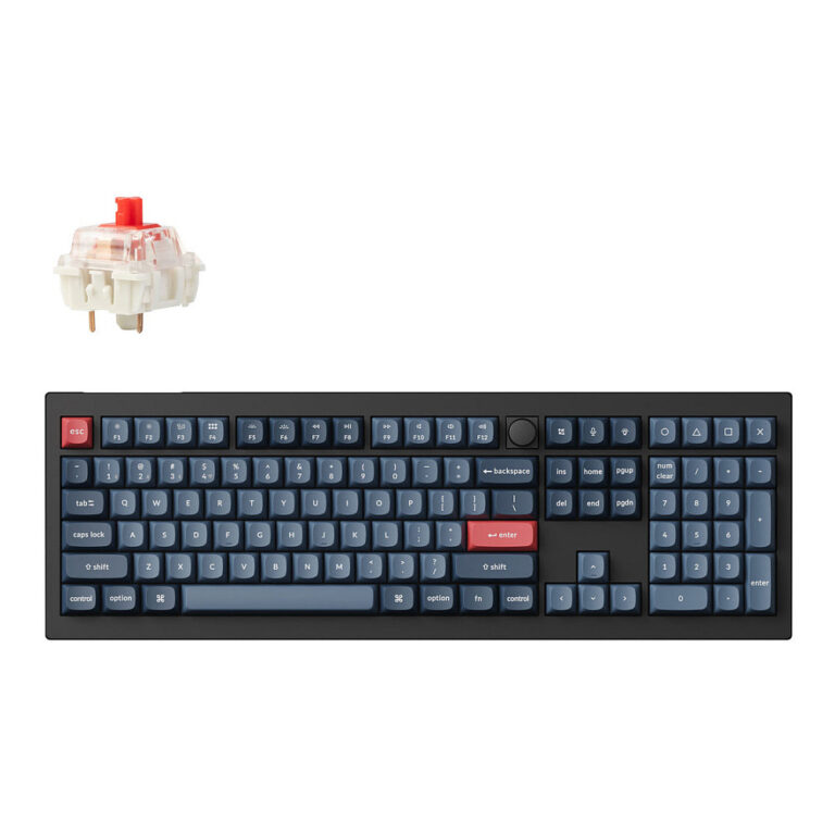 Tastierë pa kabllo Keychron V6 Max / Gateron Jupiter Red / Hot‑Swap RGB / QWERTZ / German Language - Zezë / Blu