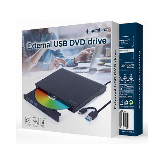 DVD e jashtme Gembird DVW-EXT-SLIM DVD-USB-031 USB-C/USB 3.1 / DVD±RW 8X / CD 24X - Figura 2