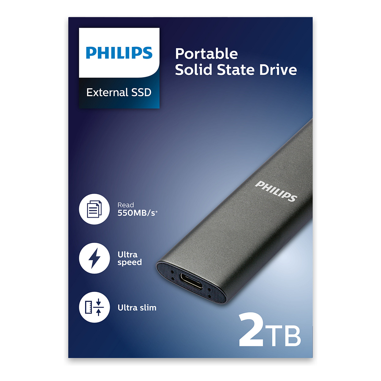 SSD të Jashtme Philips Ultra Speed / 2TB - Gri - Figura 3