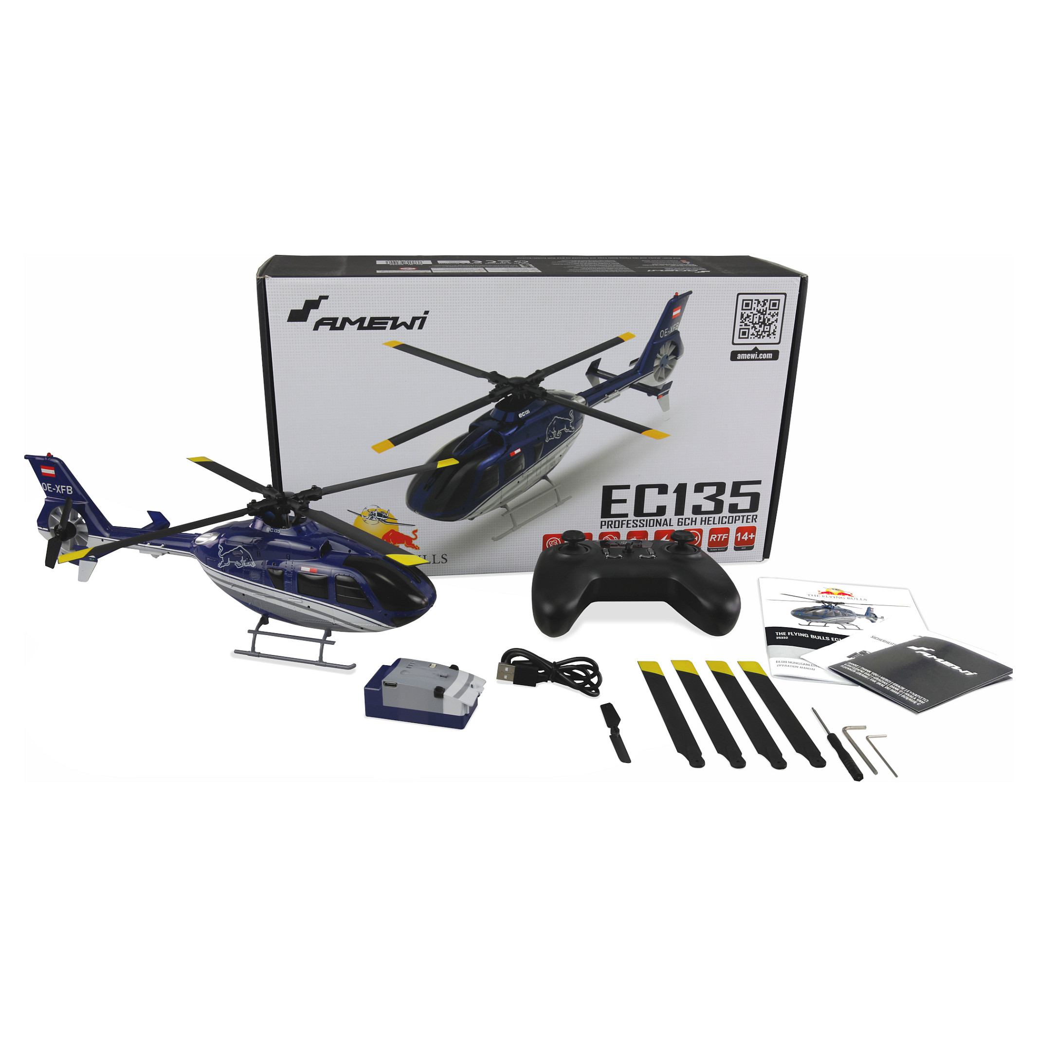 Lodër Helikopter RC Amewi The Flying Bulls EC135 PRO - Figura 2