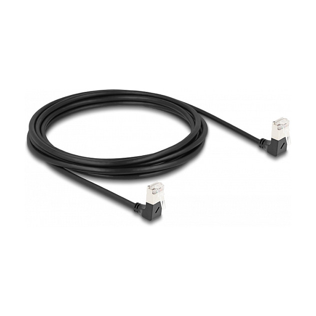 Kabllo për rrjet Delock RJ45 Cat.6A S/FTP Slim / 3m – Zezë