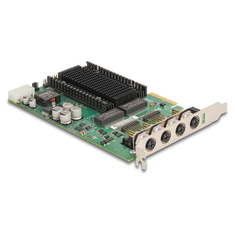 Karta të rrjetit DeLOCK PCI Express x4 / Gigabit LAN / 4× M12 PoE+ / Intel i350