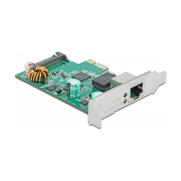 Karta të rrjetit DeLOCK PCI Express x1 / 2.5 Gigabit LAN / 1× RJ45 PoE+ / RTL8125