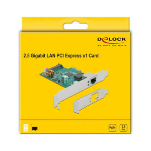 DeLOCK PCI Express x1 2.5 Gigabit LAN Card RTL8125 1x RJ45 PoE+ Network Adapter 8