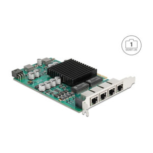 DeLOCK PCI Express x4 Gigabit 4-Port LAN Card Intel i350 4x RJ45 PoE+ Network Adapter 5