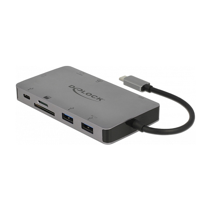 Docking Station Delock USB-C 4K to HDMI / VGA / USB 3.1 / SD / LAN / PD 3.0