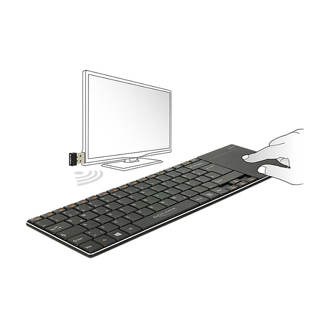 Tastierë me kabllo DeLOCK for Smart TV & Windows PCs / Ultra‑Slim 6mm - Zezë - Figura 2